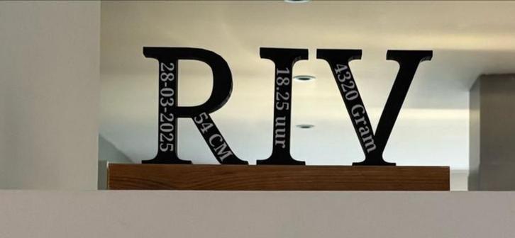 Gepersonaliseerde 3D geprinte letter met gegevens, Kinderen en Baby's, Kraamcadeaus en Geboorteborden, Nieuw, Kraamcadeau, Ophalen of Verzenden