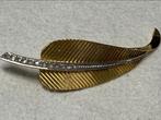 Kwaliteits broche blad diamanten 750, Verzenden, Goud, Broche