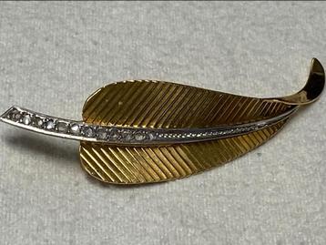 Kwaliteits broche blad diamanten 750 beschikbaar voor biedingen