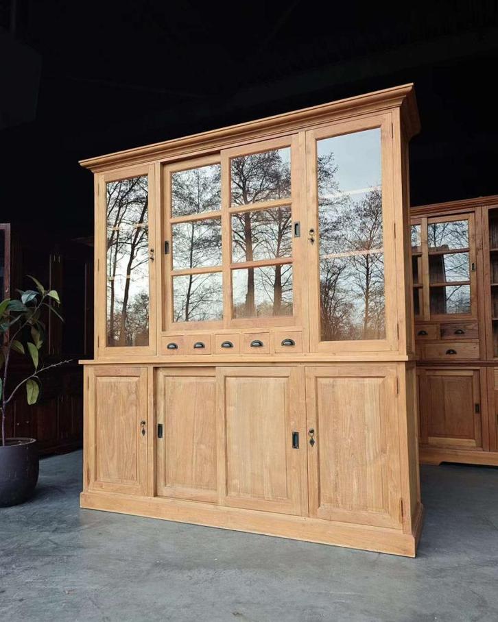 Teakhout Servieskast | Winkelkast | Buffetkast #2495, Huis en Inrichting, Kasten | Buffetkasten, Gebruikt, 200 cm of meer, 200 cm of meer