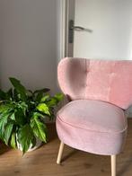 Oudroze leesstoel met fluwelen bekleding!, Huis en Inrichting, Fauteuils, Ophalen, Minder dan 75 cm, Zo goed als nieuw, Stof