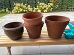 4 Keramische Bloempotten, Gebruikt, Rond, Binnen, Minder dan 40 cm