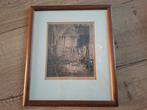 Zeer fraaie antieke ets van restauratie Grote kerk Breda., Antiek en Kunst, Ophalen of Verzenden