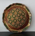 Antiek Brocante Venetiaans dienblad groen goud, Ophalen of Verzenden