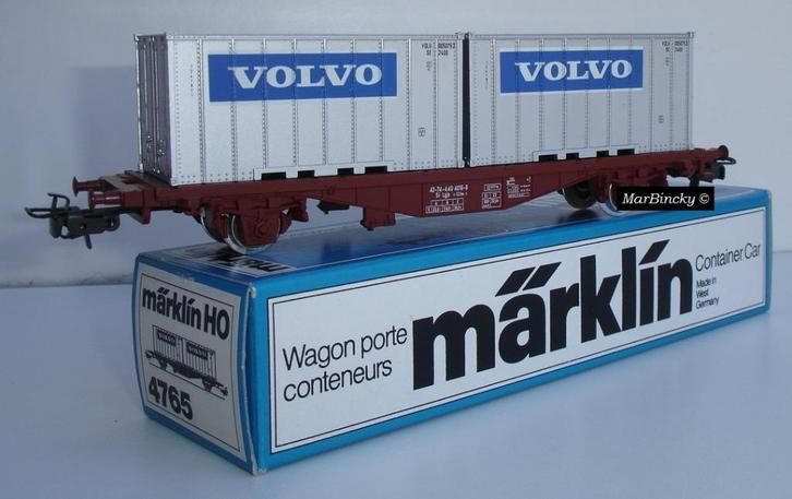 Märklin 4765 SJ Volvo Containers 20ft Containerdraagwagen !, Hobby en Vrije tijd, Modeltreinen | H0, Nieuw, Wagon, Wisselstroom