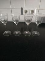 Set van 4 kristallen wijn glazen, Ophalen of Verzenden, Zo goed als nieuw, Waterglas