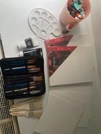 Schilderset - Doeken, penselen en verf, Hobby en Vrije tijd, Schilderen, Ophalen, Zo goed als nieuw, Overige typen
