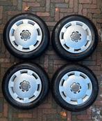 Stalen 15 inch velgen met winterbanden, incl Audi wieldoppen, Auto-onderdelen, Banden en Velgen, Ophalen, Gebruikt, 15 inch, Banden en Velgen