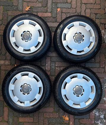 Stalen 15 inch velgen met winterbanden, incl Audi wieldoppen beschikbaar voor biedingen