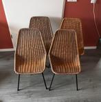 Rotan stoelen (vintage), Huis en Inrichting, Stoelen, Ophalen, Gebruikt, Bruin, Riet of Rotan