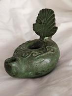 Antieke bronzen olielamp olie brander, Ophalen of Verzenden