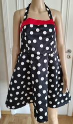 Vintage getinte retro jurk, Verzenden, Zwart, Maat 42/44 (L), Zo goed als nieuw