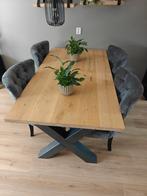 Eikenhouten eettafel 180x100 cm, Ophalen, Eikenhout, 50 tot 100 cm, Zo goed als nieuw