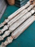 Antieke tafelpoten met wieltjes prachtig patina 73h Miekje's, Ophalen of Verzenden