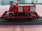 Märklin met brandweer  auto, Hobby en Vrije tijd, Modeltreinen | H0, Wisselstroom, Wagon, Ophalen of Verzenden, Zo goed als nieuw