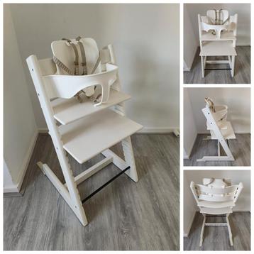 ZGAN! Stokke Tripp Trapp wit+babyset, tuigje evt. newbornset beschikbaar voor biedingen