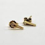 14 karaat gouden pin-vormige studs met diamanten, Verzenden, Zo goed als nieuw, Goud