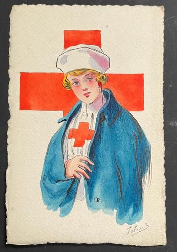fr 1905  rode kruis verpleegster zuster illustrateur beschikbaar voor biedingen