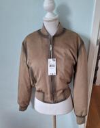 Nieuw bruin bomberjack imitatie leer van Mango maat 34, Mango, Bruin, Nieuw, Ophalen of Verzenden