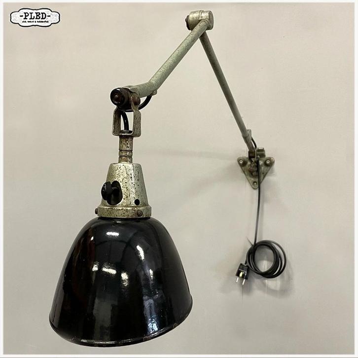 Industriele lamp Midgard Curt Fischer Wandlamp Tafellamp, Huis en Inrichting, Lampen | Wandlampen, Gebruikt, Metaal, Ophalen of Verzenden