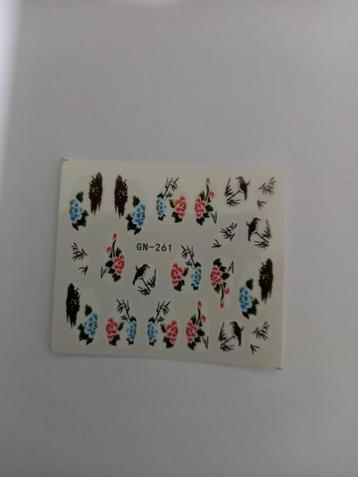 Velletje nagel water decals stickers GN-261 bloemen blauw beschikbaar voor biedingen
