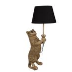 TAFELLAMP KAT 62 CM GOUDKLEURIG ZWART  BUREAULAMP, Ophalen of Verzenden, Nieuw, Overige materialen, 50 tot 75 cm