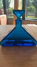 Vintage zwaar kobaltblauwe karaf, Antiek en Kunst, Antiek | Glas en Kristal, Ophalen of Verzenden
