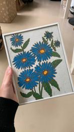 Vintage lijst schilderij hand getekend bloemen floral retro, Ophalen of Verzenden