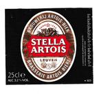 Bieretiket Stella Artois 25 cl thte apr91 Artois, Leuven, Ophalen of Verzenden, Gebruikt, Overige typen, Overige merken