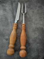WMF vleesvork en vleesmes met eikenhouten handvat, Ophalen, Zo goed als nieuw