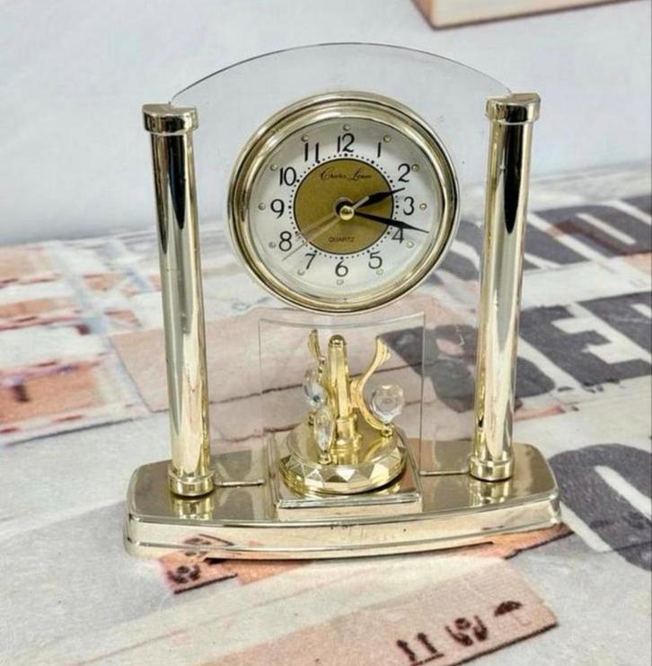 Vintage Retro tafelklok, 1990-2000 quartz Charles Leman klok, Huis en Inrichting, Woonaccessoires | Klokken, Zo goed als nieuw