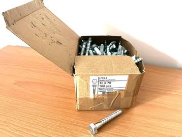 Houtdraadbouten M10x70 verzinkt doos 100 stuks NIEUW! beschikbaar voor biedingen