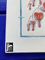 Jie Gantofta Zweden keramische tegel gebroken hartjes reliëf, Antiek en Kunst, Antiek | Keramiek en Aardewerk, Ophalen of Verzenden