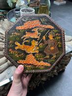 Indiase handbeschilderde kist metaal beslag India, Huis en Inrichting, Minder dan 50 cm, Minder dan 50 cm, Metaal, Minder dan 50 cm