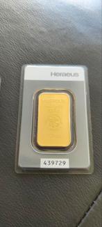 2x Heraeus Goudbaar 999,9 puur goud 1oz /31,1 Gram, Ophalen of Verzenden, Goud