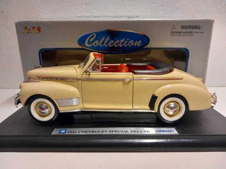 Chevrolet De Luxe convertible 1941 Welly metal 1:18 KRD, Hobby en Vrije tijd, Modelauto's | 1:18, Zo goed als nieuw, Auto, Welly