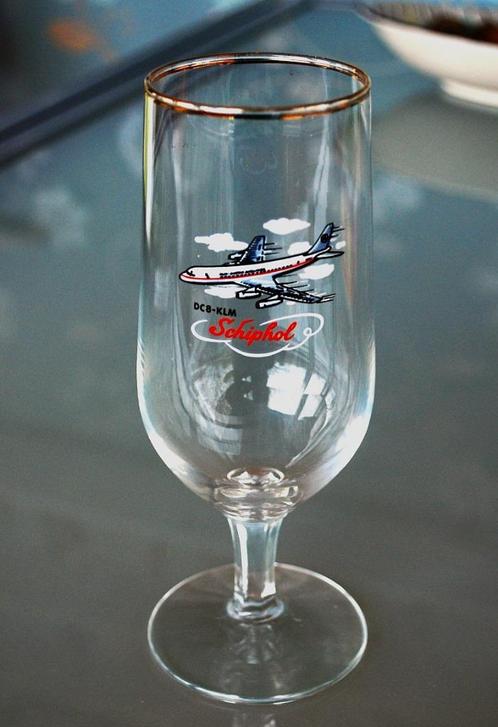 Vliegtuig Super DC 8 KLM op Schiphol 1967 Glas Vintage, Antiek en Kunst, Curiosa en Brocante, Ophalen of Verzenden