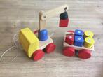 Fantastische houten takelwagen met blokjes, Ophalen of Verzenden, Zo goed als nieuw