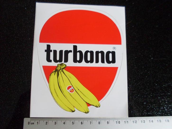 sticker turbana logo banaan bananen, Verzamelen, Stickers, Zo goed als nieuw, Merk, Verzenden