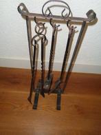 Oud smeedijzeren haardstel / kachelset / kachelstel., Ophalen of Verzenden