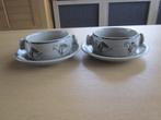 1970 2 soepkommen en schotels van sundo met duiven, Overige materialen, Overige typen, Ophalen of Verzenden, Zo goed als nieuw