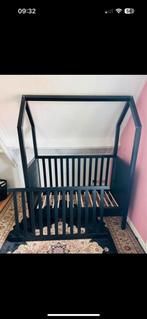 Bopita Peuterbed zwart Compleet, Kinderen en Baby's, Kinderkamer | Bedden, Ophalen, Gebruikt, Minder dan 140 cm, Matras
