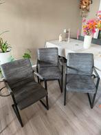 6 eetkamerstoelen industriele stijl, Ophalen, Gebruikt, Aluminium