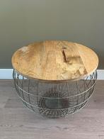 Ronde Bijzettafel Mangohout, Huis en Inrichting, Tafels | Bijzettafels, Ophalen, Minder dan 45 cm, Minder dan 55 cm, Rond