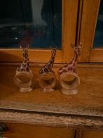 Houten Servetringen Giraffe - Set van 3, Huis en Inrichting, Ophalen of Verzenden, Gebruikt, Hout, Los bestek