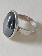 zilver ring met hematiet, Ophalen of Verzenden, Zilver, Ring, Met edelsteen