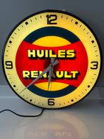 Oude Renault Huiles / olie  reclame lichtbak klok jaren 60, Verzamelen, Merken en Reclamevoorwerpen, Ophalen of Verzenden, Gebruikt