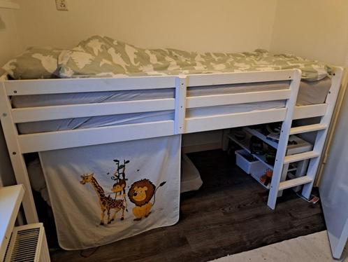 Half hoogslaper Ties (Leen Bakker), Kinderen en Baby's, Kinderkamer | Stapelbedden en Hoogslapers, Gebruikt, Hoogslaper, Ophalen