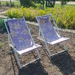 2 Strandstoelen - Gebruikt, Maar nog goed, Ophalen, Gebruikt, Metaal, Inklapbaar