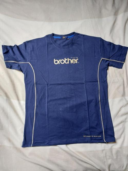 Brother 50 years in Europe logo T-shirt maat XXL, Kleding | Heren, T-shirts, Nieuw, Overige maten, Blauw, Ophalen of Verzenden